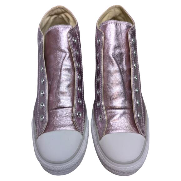 Converse 2017 CTAS Lux Mid Hidden Wedge Metallic Fuschia Pink Sneaker Womens 9.5 - Picture 8 of 11